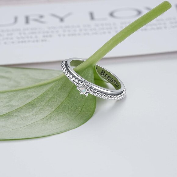 925 Sterling Silver Fidget Ring with Spinner for Anxiety for Women- Jewelry Gift - Picture 2 of 7